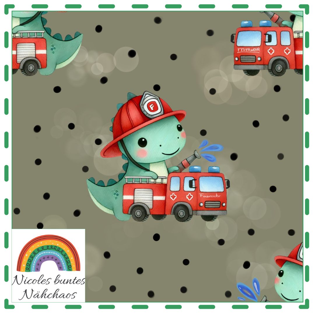 Eigenproduktion: Fabi Feuerwehrdino braun