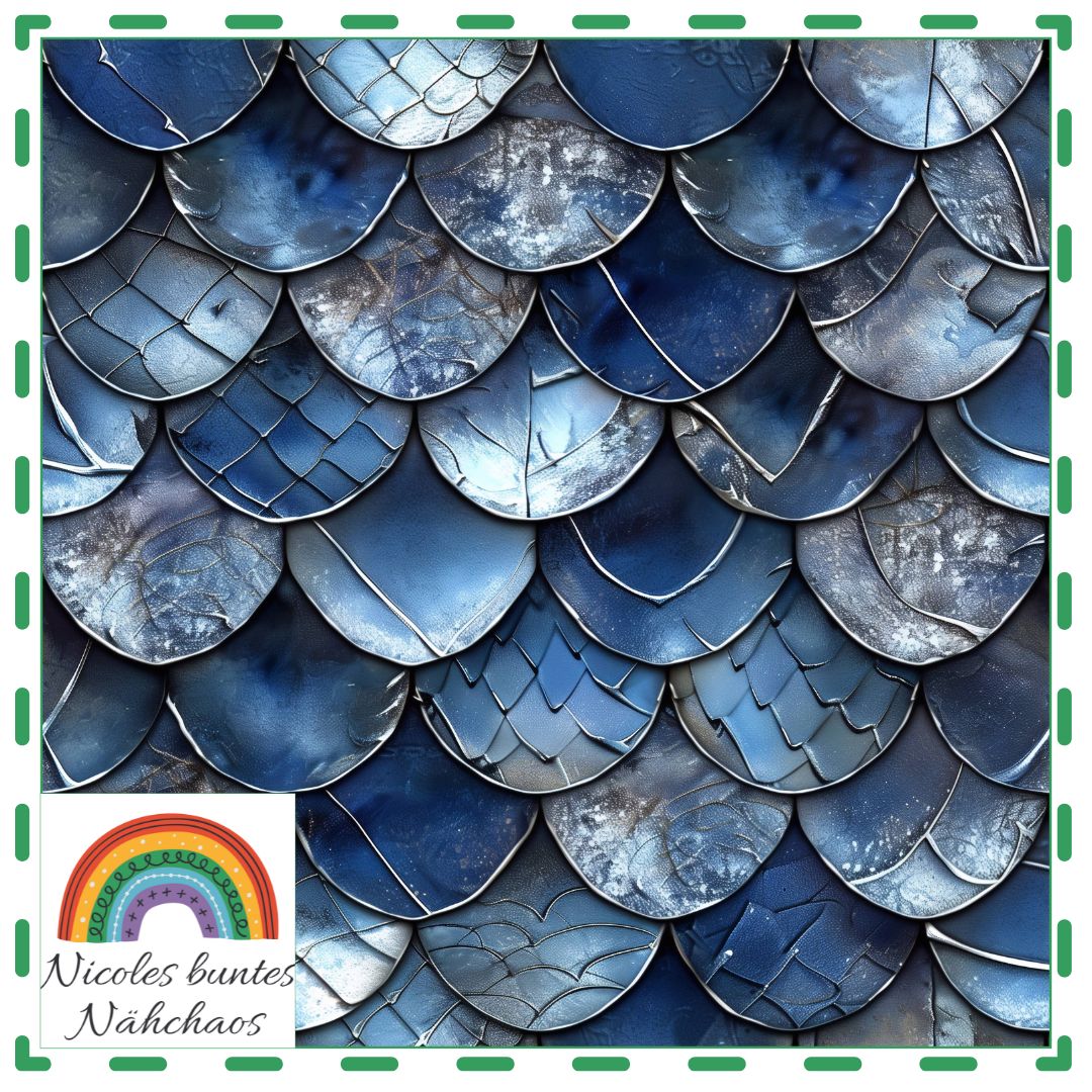 Eigenproduktion: blaue Schuppen