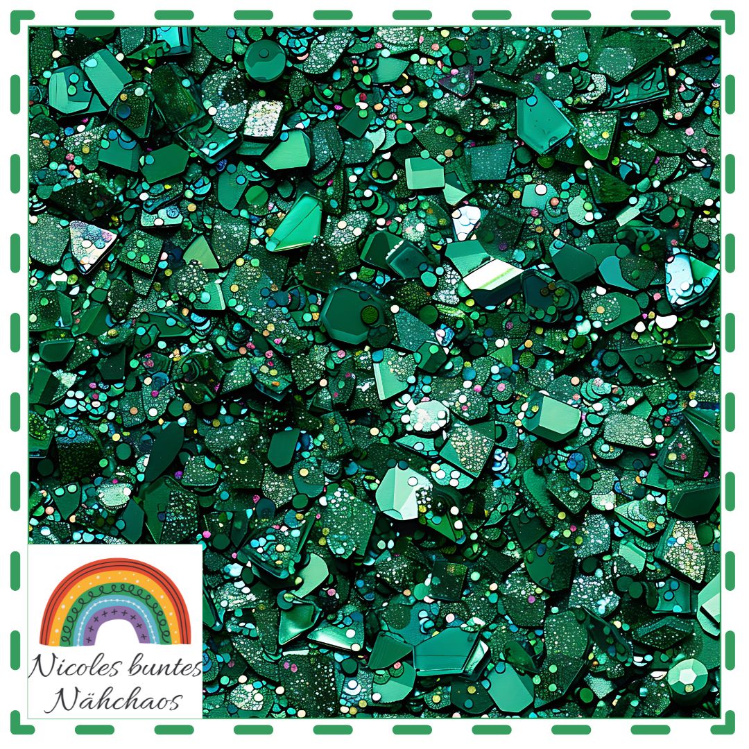 Eigenproduktion: Fake-Glitter Chunks grün
