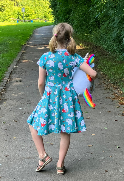Pummeleinhorn Drehkleid für Kinder "Marlene" Gr. 86-164