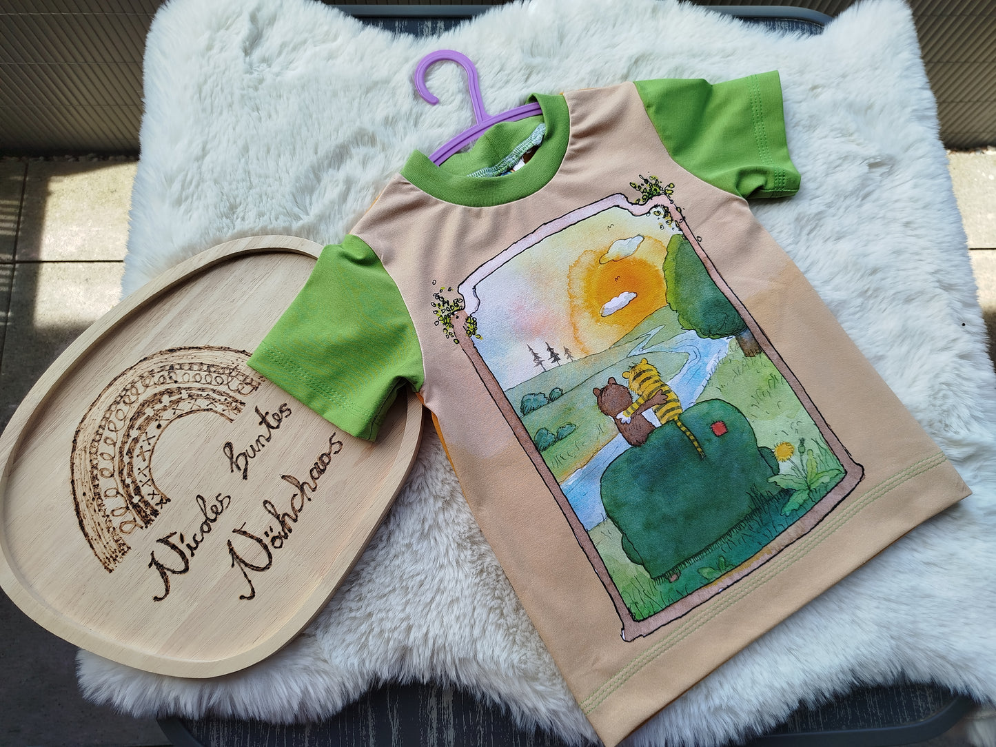 Kinder T-Shirt Gr. 98 Bär & Tiger