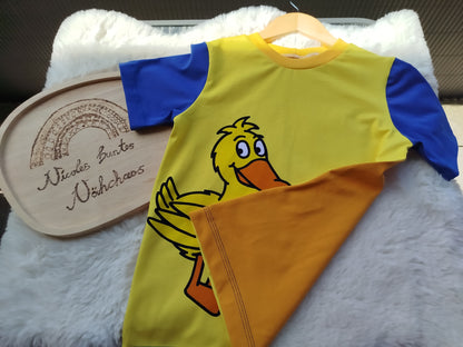 Kinder T-Shirt Gr. 128 Ente (Sendung mit der Maus)