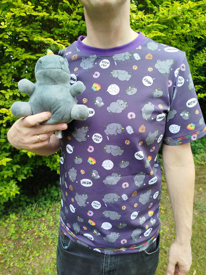 Pummeleinhorn Basic T-Shirt bzw. Langarmshirt für Herren Gr. XS bis 4XL